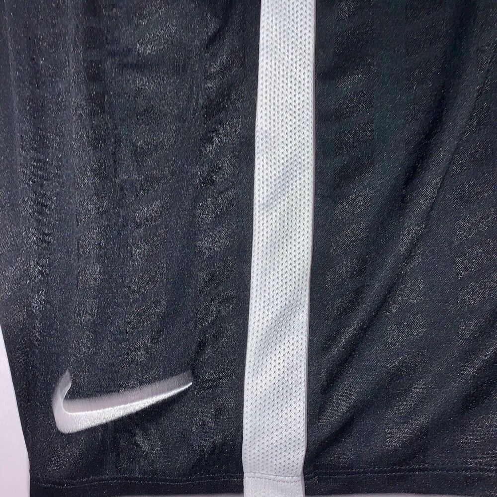 Nike 90s Vintage Satin Nylon Glanz Soccer Shorts Black White Small - Picture 8 of 10